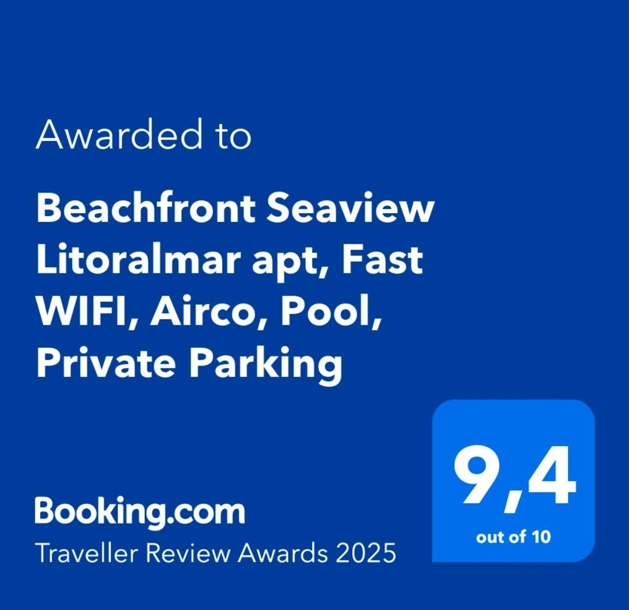 Apartment Beachfront Seaview Litoralmar Apt, Fast Wifi, Airco, Pool, Private Parking *